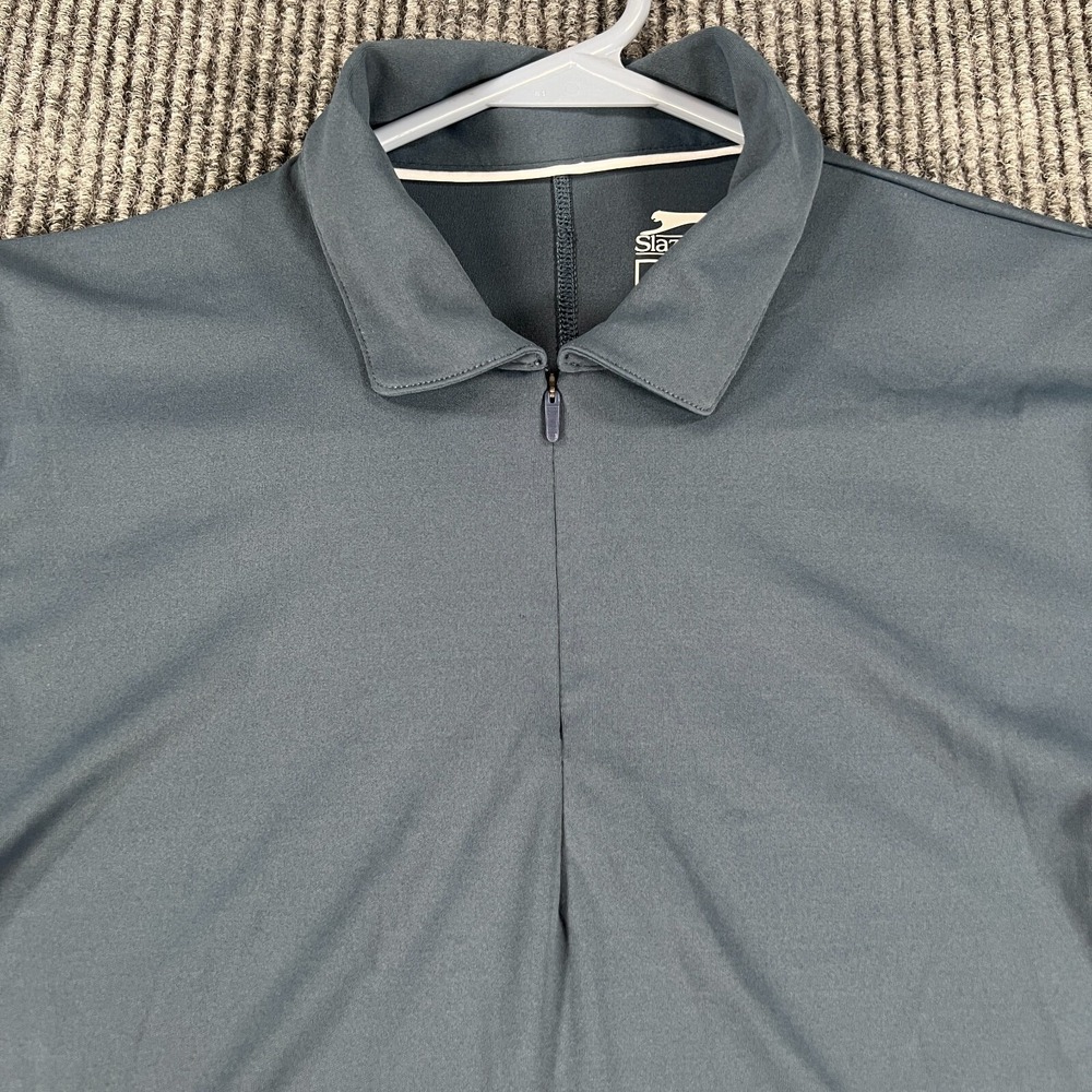 Slazenger Polo Shirt Womens Small Blue Short Sleeve 1/4‎ Zip Golf Outdoor Casual